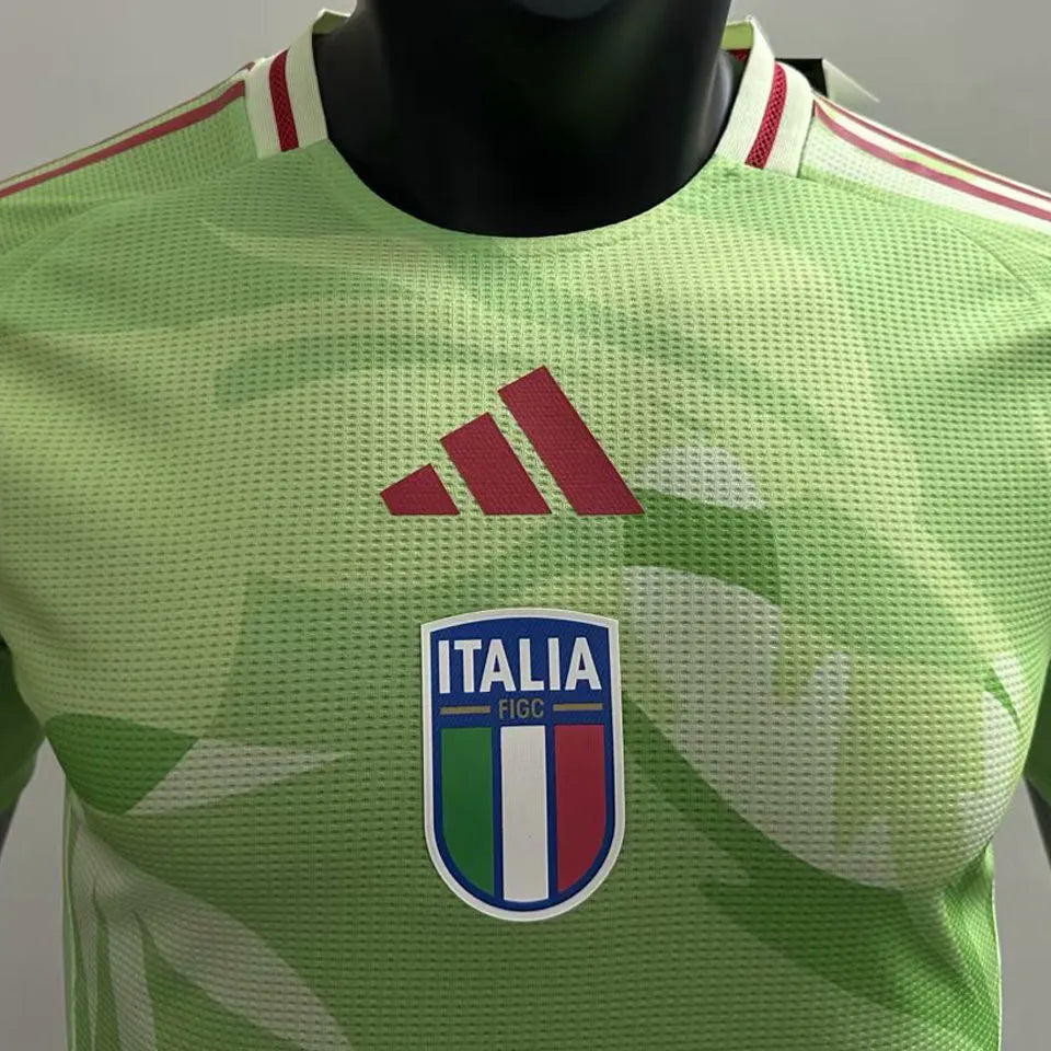 2025 Italy UEFA Women's Euro Green Away Player Version Soccer Jersey Detail 1