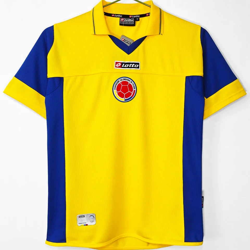 2003/2005 Colombia Home Yellow Retro Soccer Jersey Front