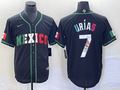 Men's 2023 World Baseball Classic #7 Julio Urias Mexico Black Player Jerseys
