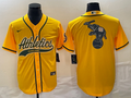 Men's Oakland Athletics Gold Replica Game Jerseys Joint Edition