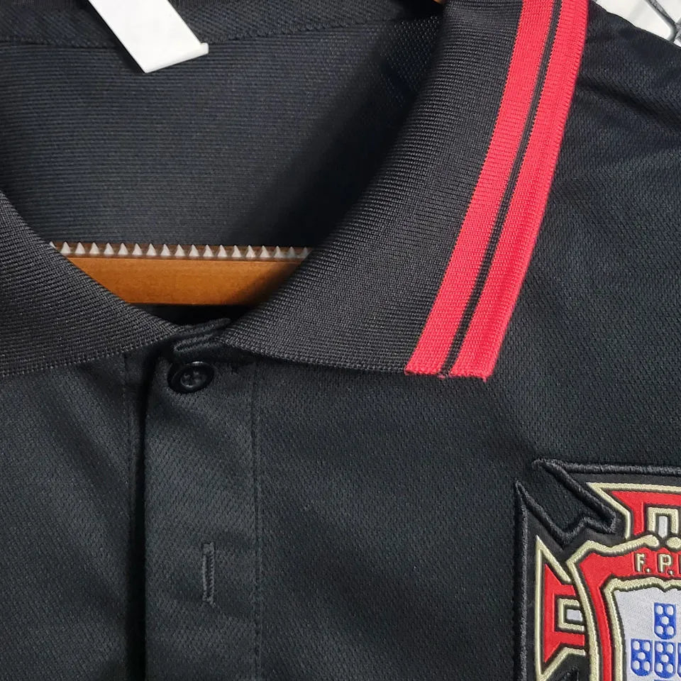 2023 Portugal Black POLO Jersey Detail 4