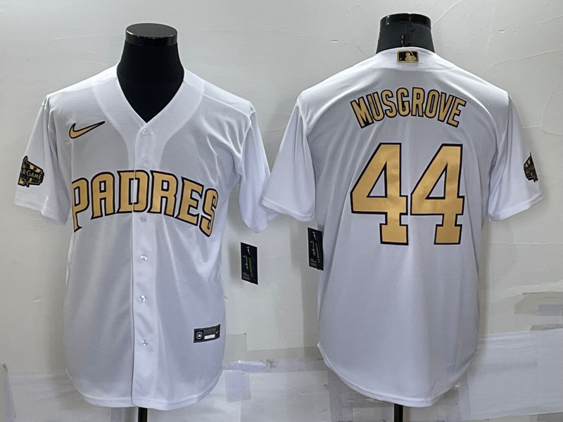 Men's San Diego Padres Joe Musgrove #44 White Replica Player Jerseys