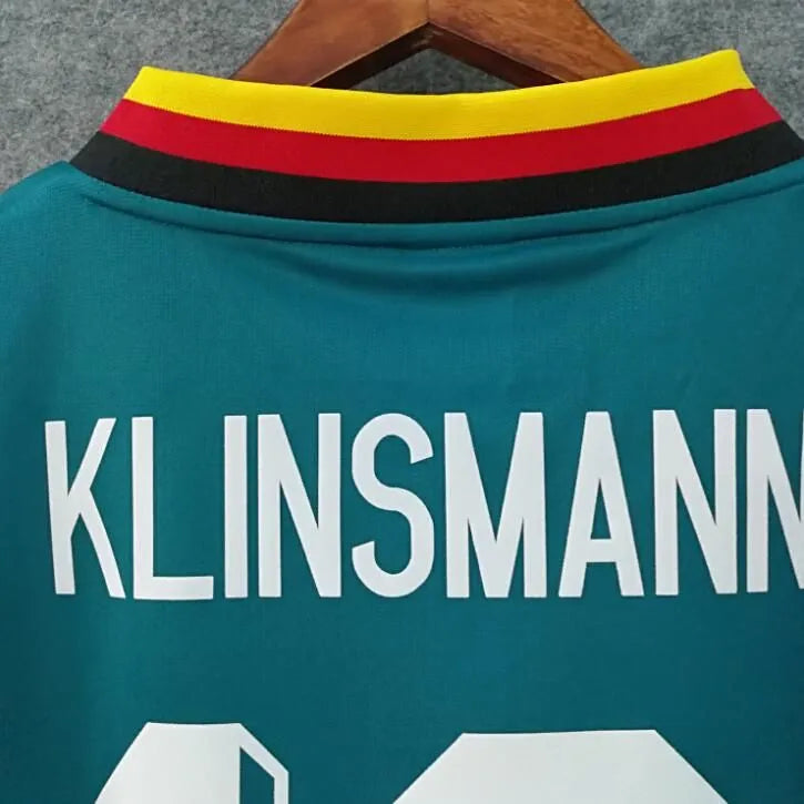 1994 Germany Away Green Retro Soccer Jersey Detail 2