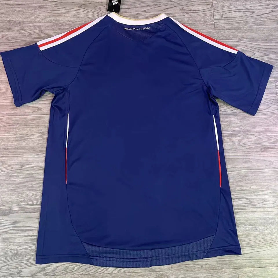 2010 France Home Blue Retro Soccer Jersey Detail 1