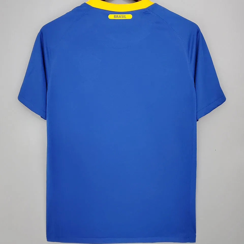2010 Brazil Away Blue Retro Soccer Jersey Detail 1