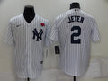 Men's New York Yankees Derek Jeter #2 White Replica Player Jerseys