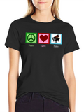 Peace Love Piano Graphic T-Shirt