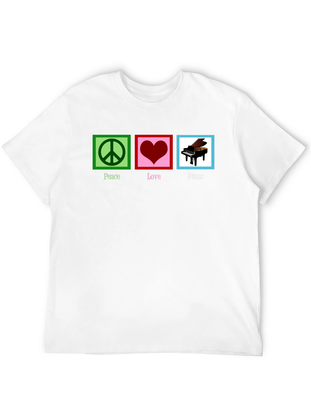 Peace Love Piano Graphic T-Shirt