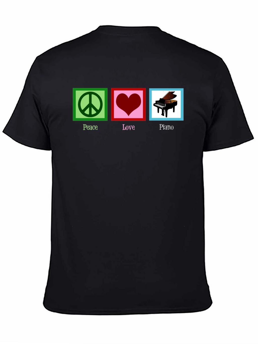Peace Love Piano Graphic T-Shirt