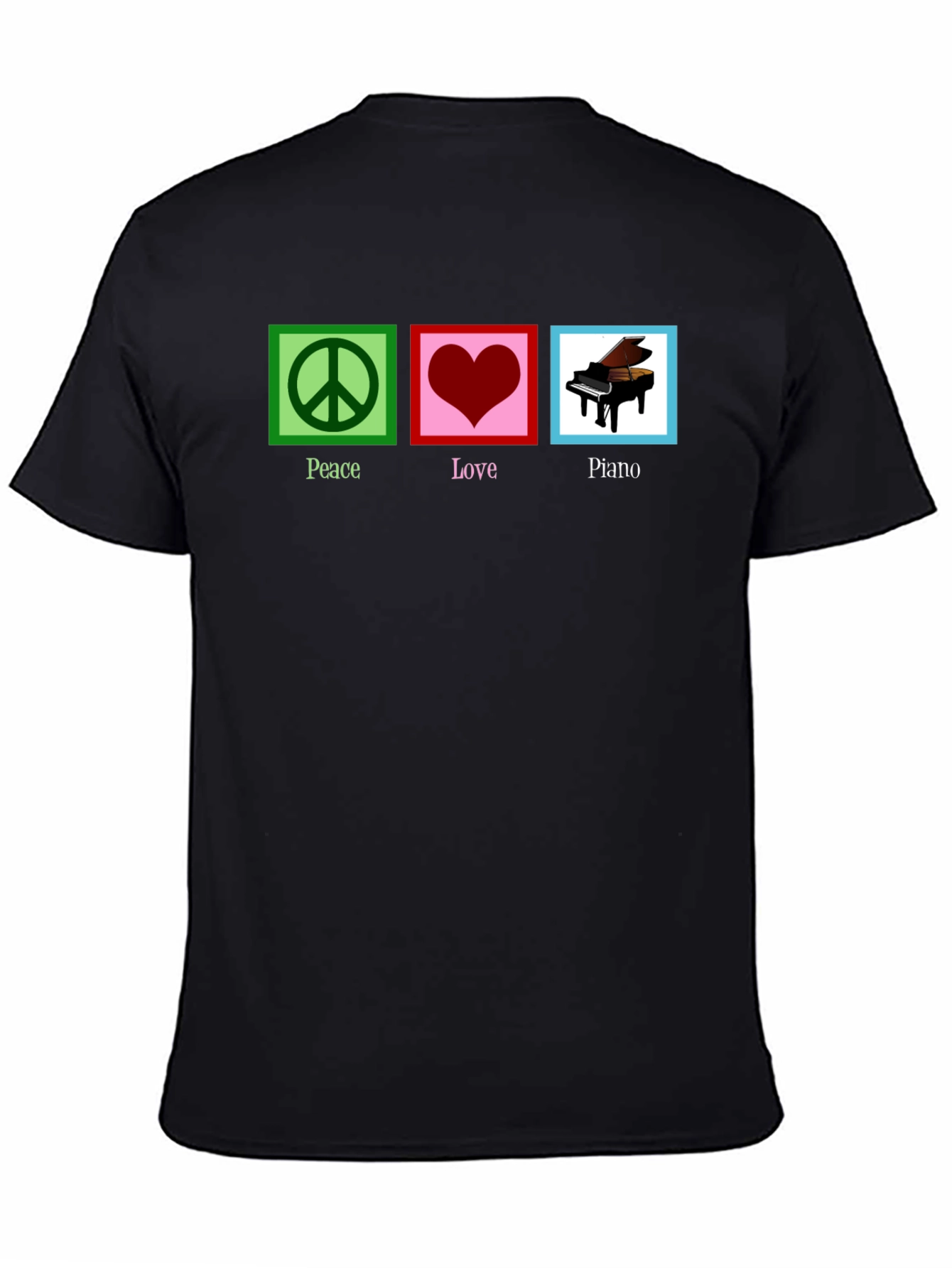 Peace Love Piano Graphic T-Shirt