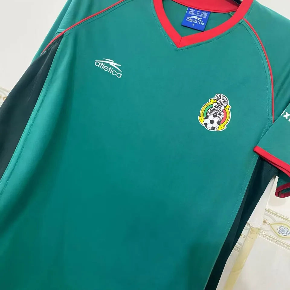 2002 Mexico Home Green Retro Soccer Jersey Detail 3