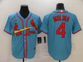 Men's St. Louis Cardinals #4 Yadier Molina Majestic Horizon Blue Jerseys