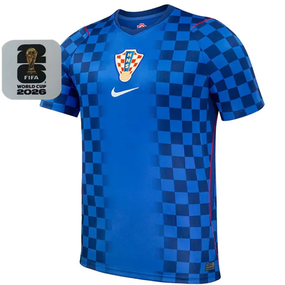 2026/27 Croatia Away Blue Fans Soccer Jersey (Have Right Patch 有右臂章 白底黑字） Front