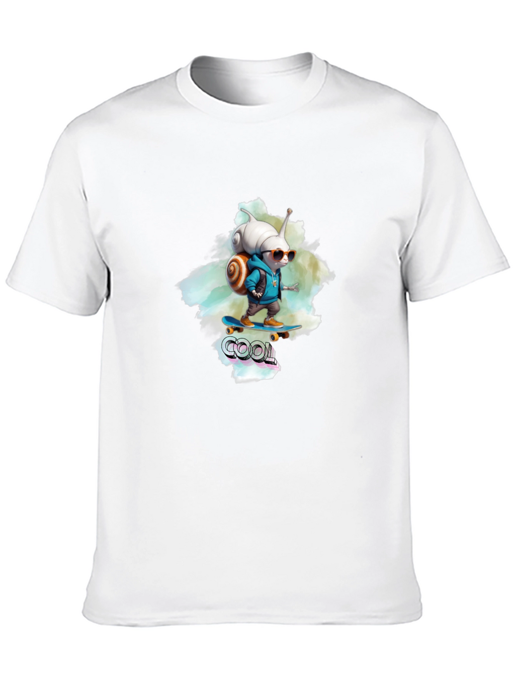 Cool Snail Skateboard T-Shirt - Black Cotton Tee