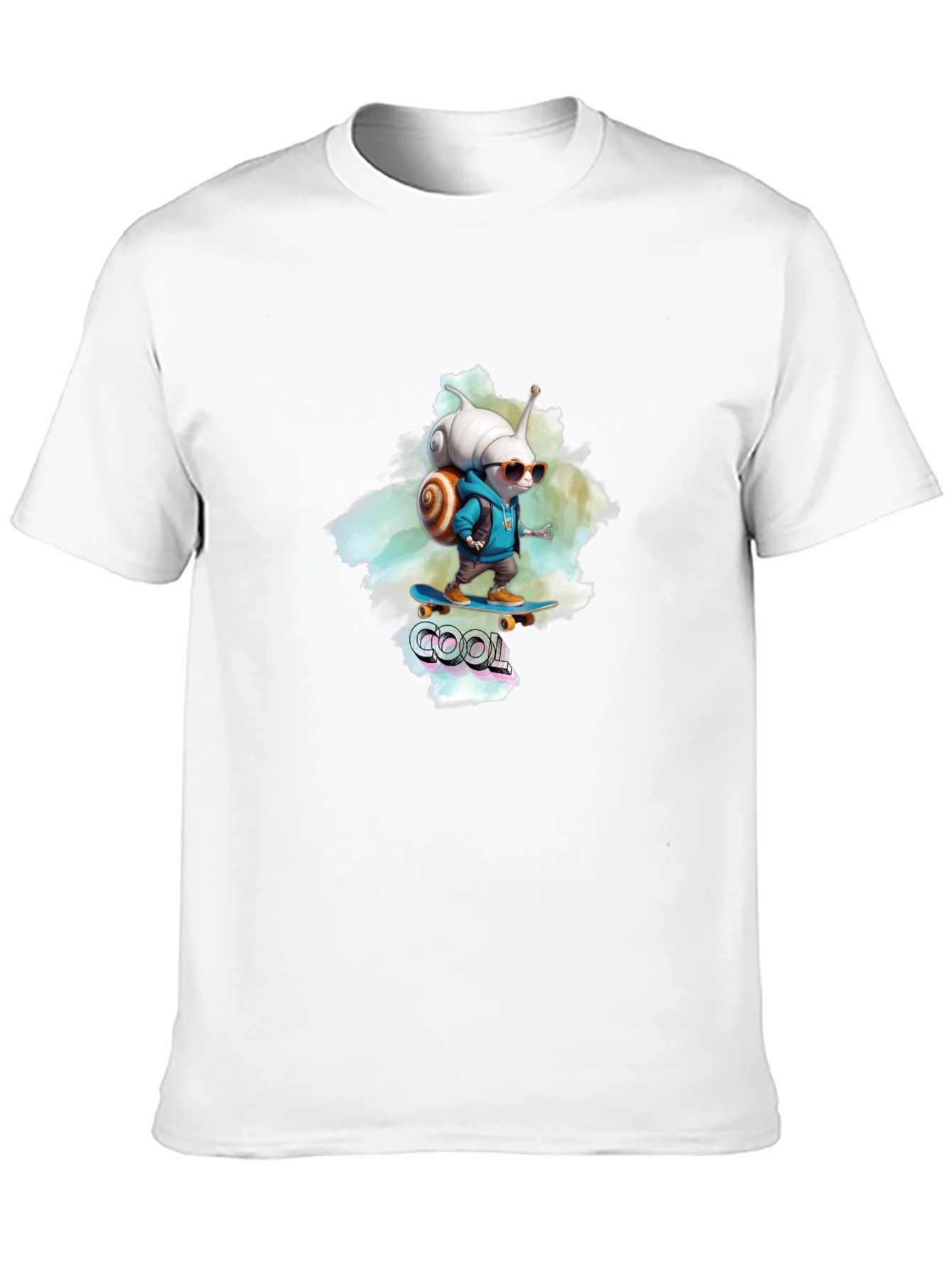 Cool Snail Skateboard T-Shirt - Black Cotton Tee