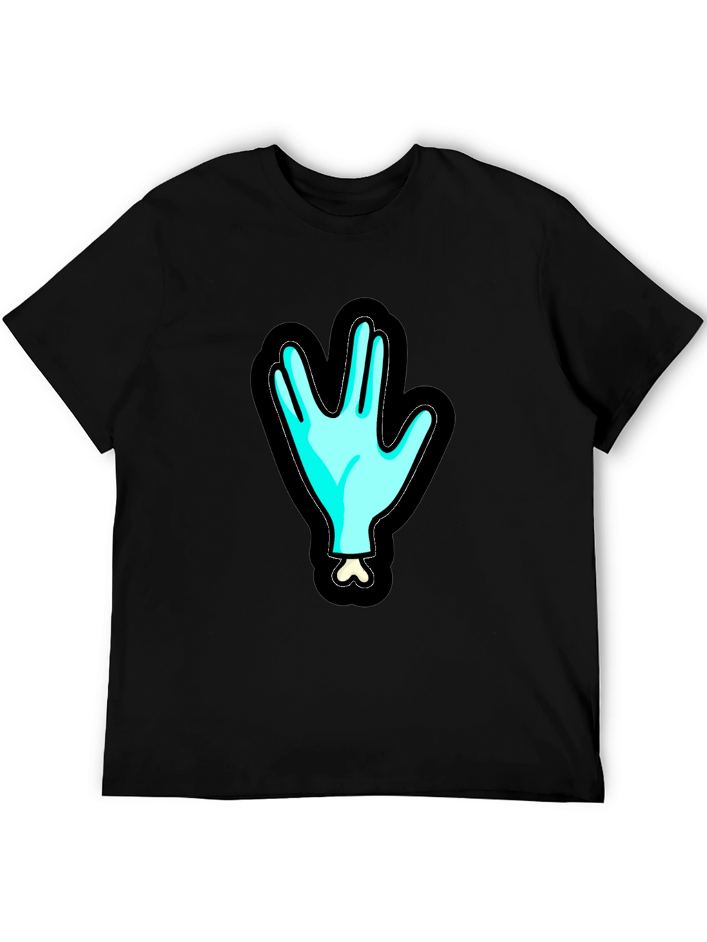 Spooky Sci-Fi Hand Graphic Black T-Shirt