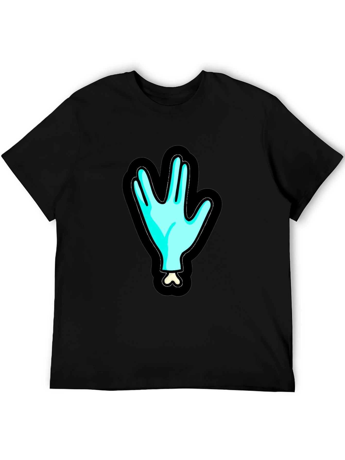 Spooky Sci-Fi Hand Graphic Black T-Shirt