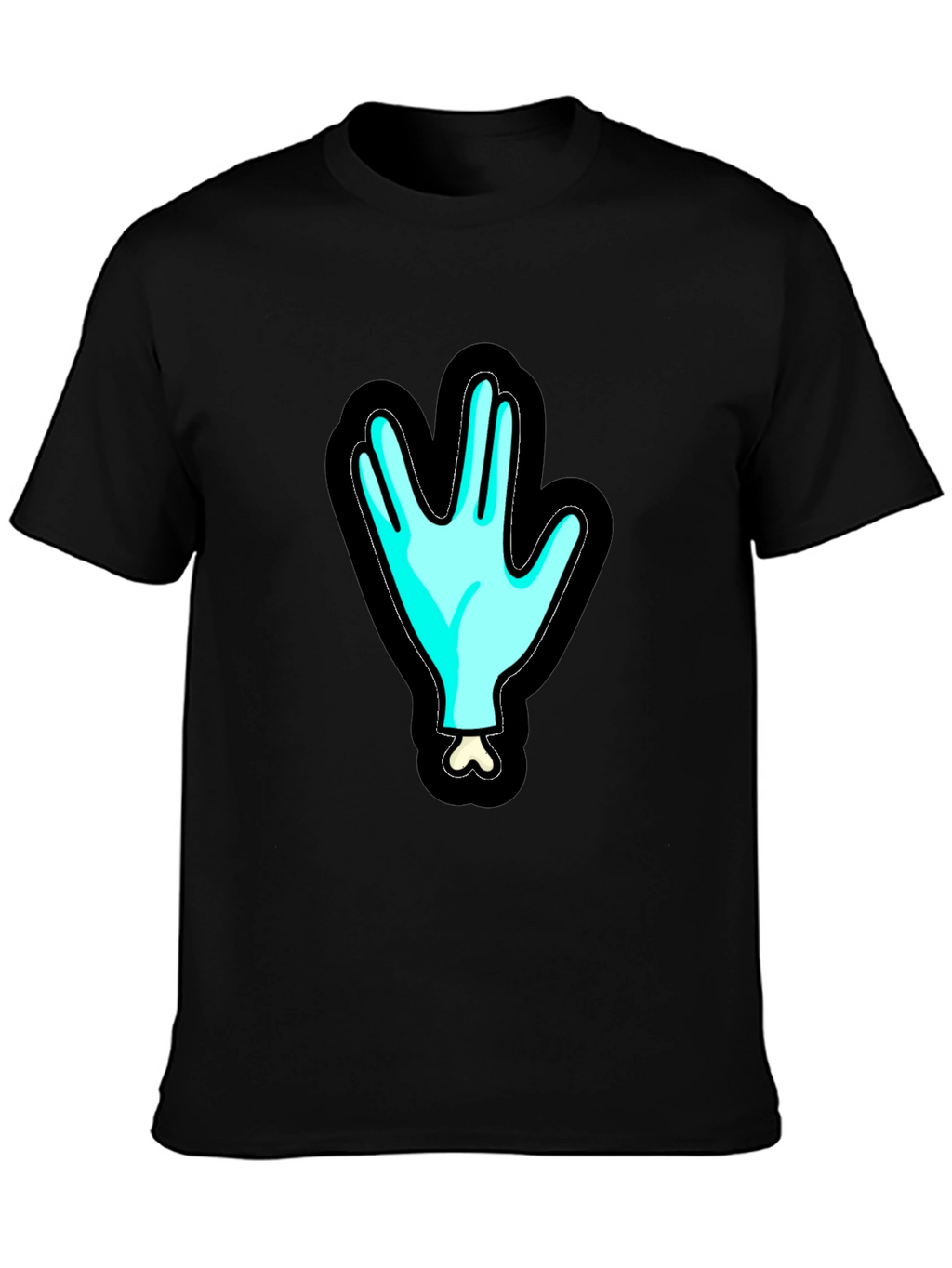 Spooky Sci-Fi Hand Graphic Black T-Shirt