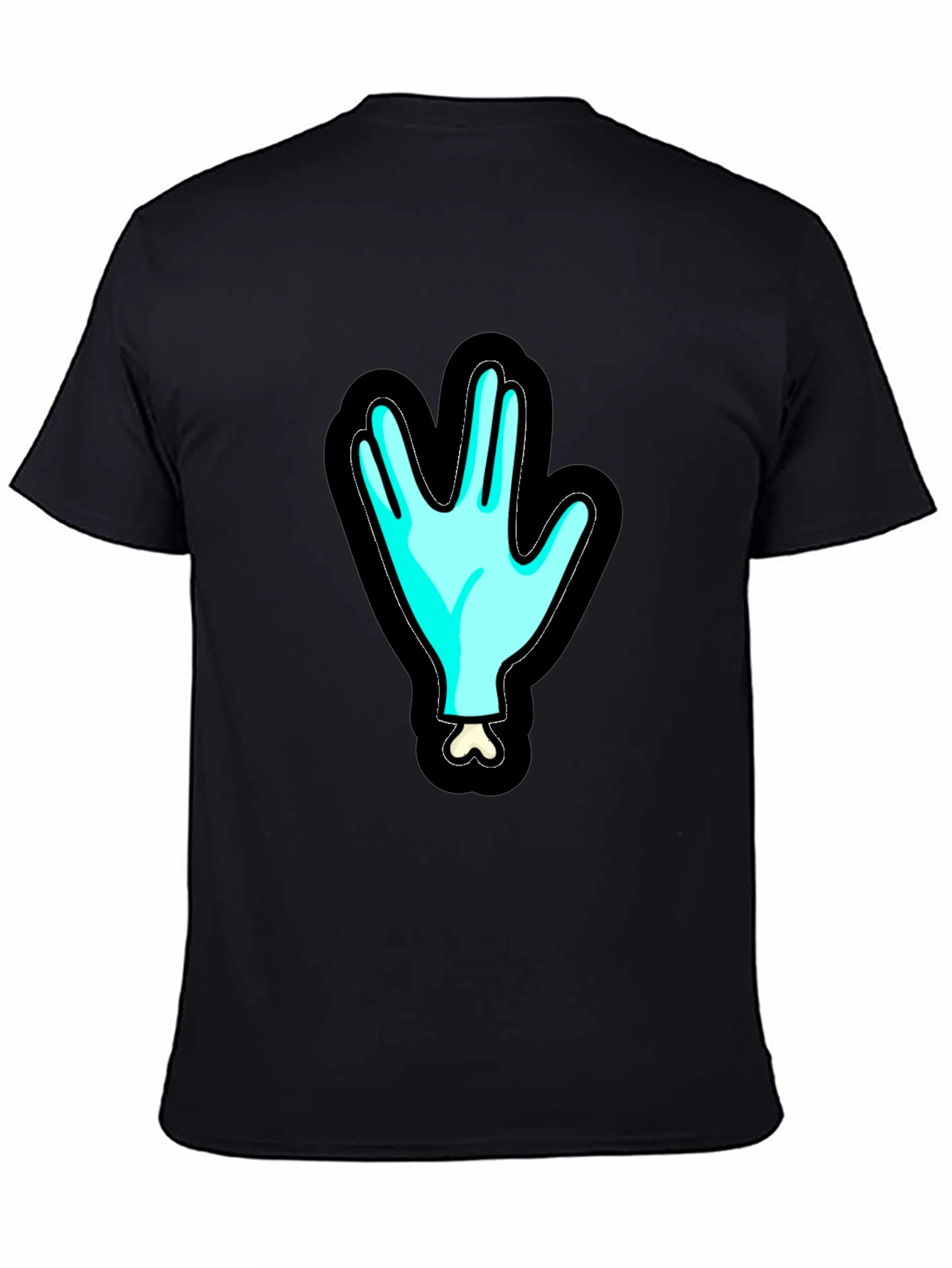 Spooky Sci-Fi Hand Graphic Black T-Shirt