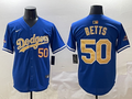 Men's Los Angeles Dodgers Mookie Betts #50 Royal 2025 Gold Collection Limited Jerseys