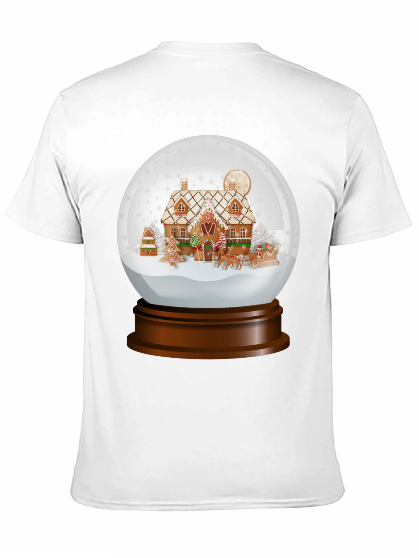 Christmas Gingerbread House Snow Globe T-Shirt