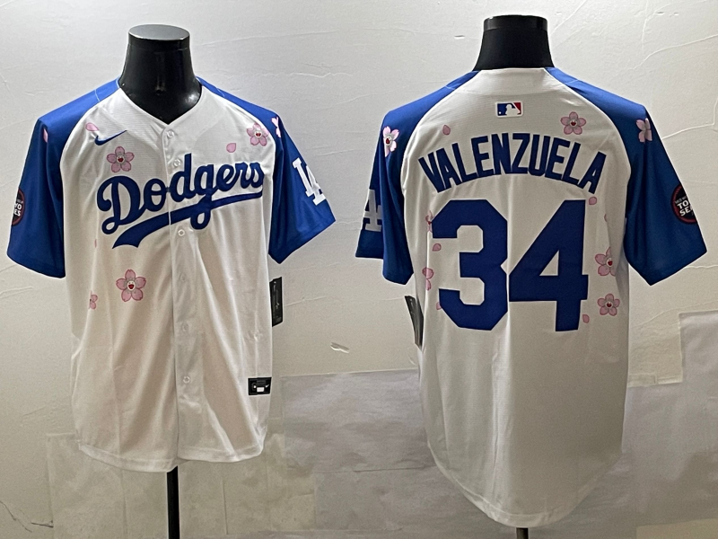 Men's Los Angeles Dodgers Fernando Valenzuela White Game Jerseys