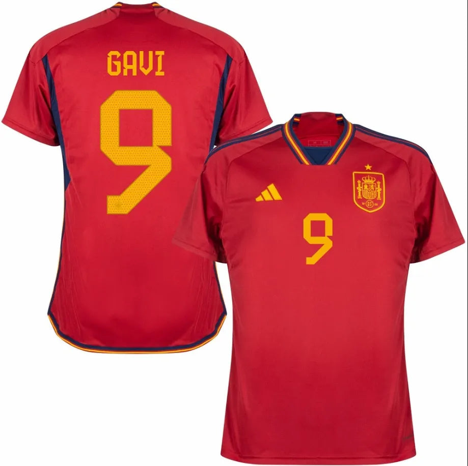 2022/23 Spain Home Red Player Version Soccer Jersey Detail 3