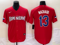 Men's 2023 World Baseball Classic #13 Manny Machado Dominican Republic Red Jerseys