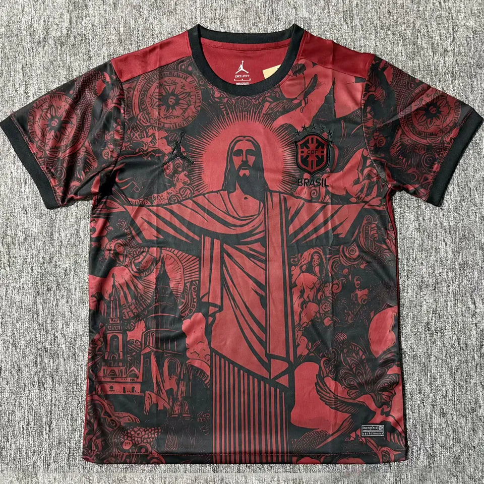 2026/27 Brazil Black POLO Jersey Detail 1