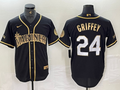 Men's Seattle Mariners Ken Griffey Jr. #24 Black Authentic Player Jerseys