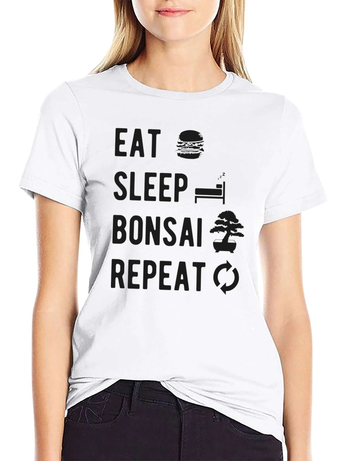 Eat Sleep Bonsai Repeat Graphic T-Shirt
