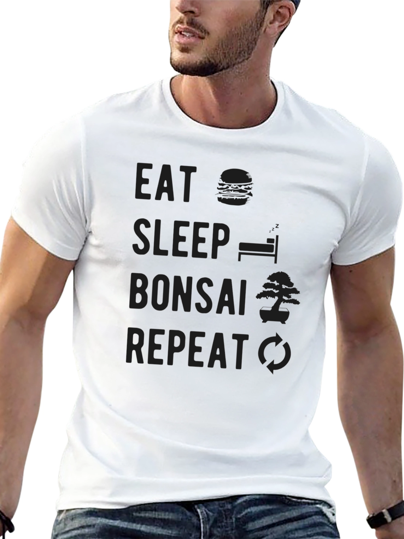 Eat Sleep Bonsai Repeat Graphic T-Shirt