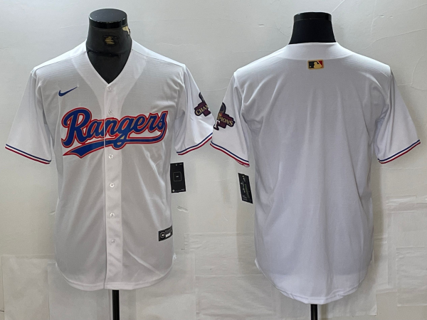 Men's Texas Rangers White Blank 2024 Gold Collection Limited Player Jerseys