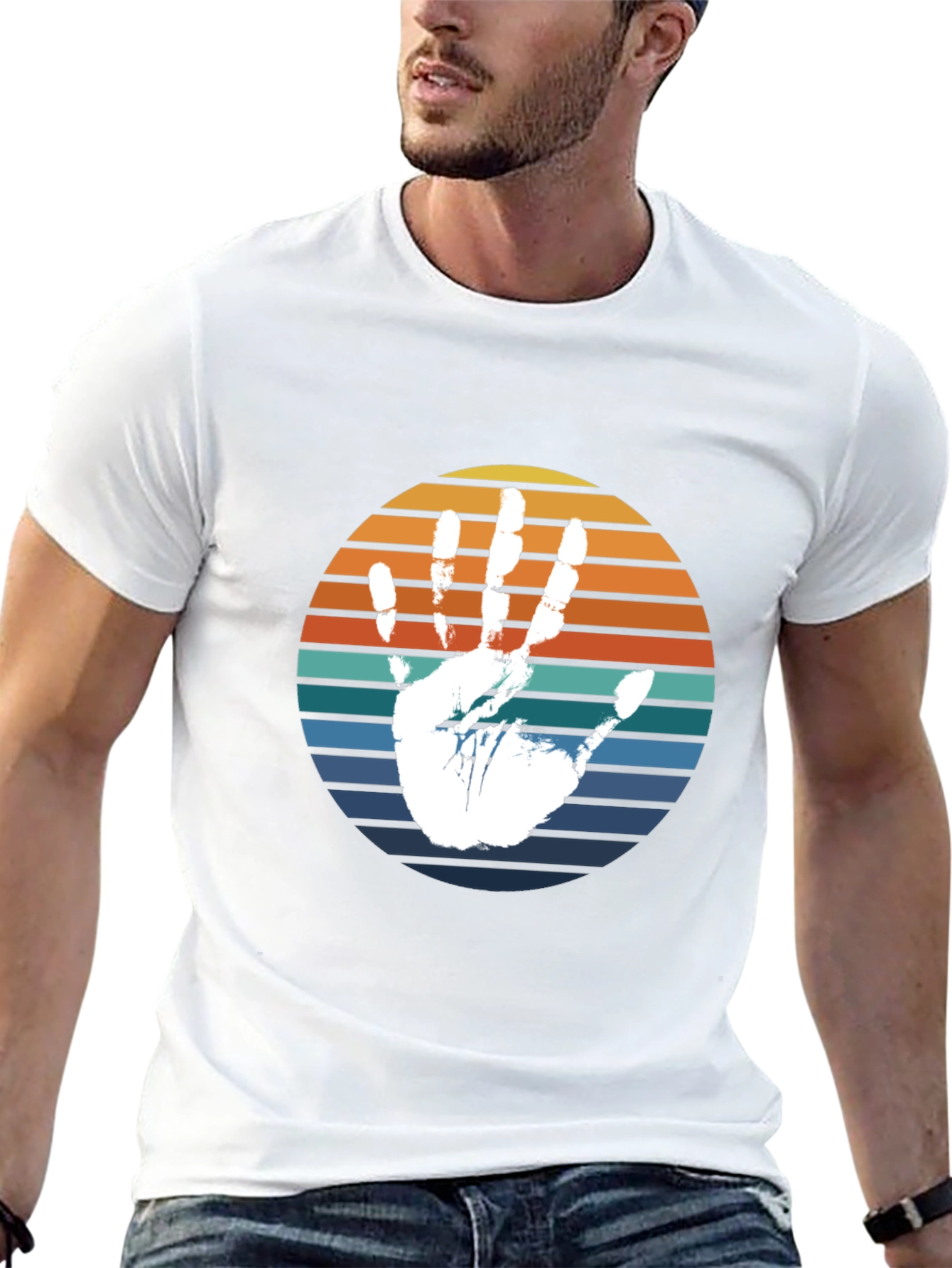 Retro Handprint T-Shirt - Black
