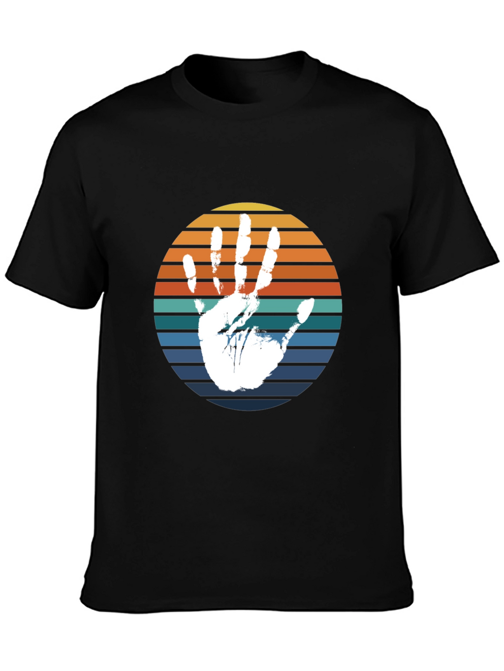 Retro Handprint T-Shirt - Black