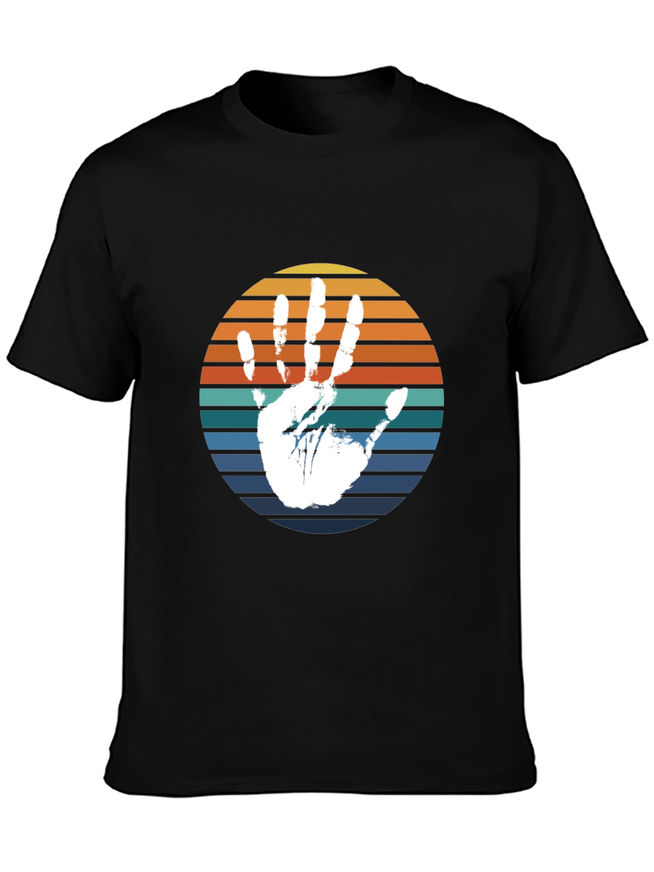 Retro Handprint T-Shirt - Black