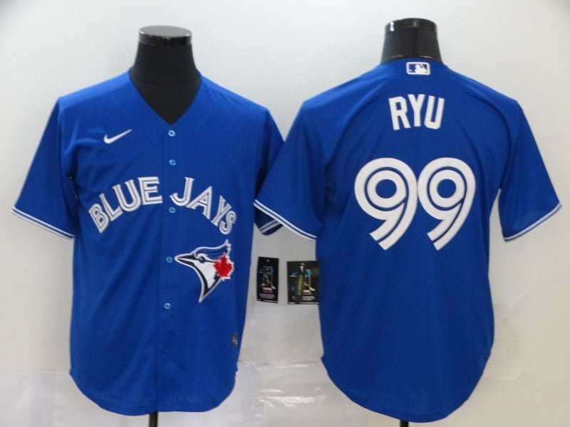 Men's Toronto Blue Jays Hyun-Jin Ryu #99 Blue Replica Baseball Jerseys