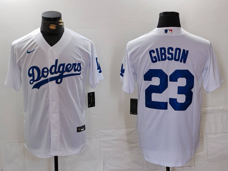 Men's Los Angeles Dodgers Kirk Gibson #23 White Home Replica Player Jerseys