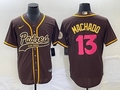 Men's San Diego Padres Manny Machado #13 Brown Replica Player Jerseys Joint Edition
