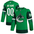 Men's Vancouver Canucks Kelly Green St. Patrick's Day Authentic Custom Jerseys