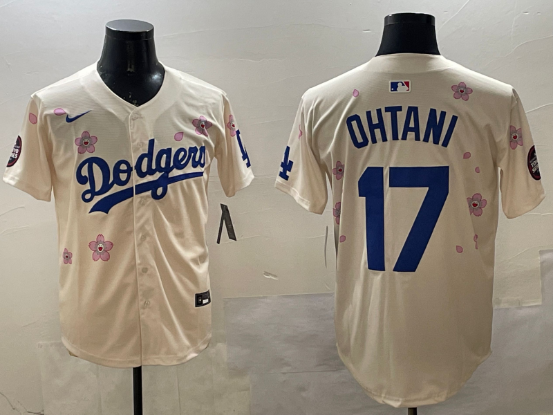 Men's Los Angeles Dodgers Shohei Ohtani #17 Cream Alternate Replica Player Jerseys