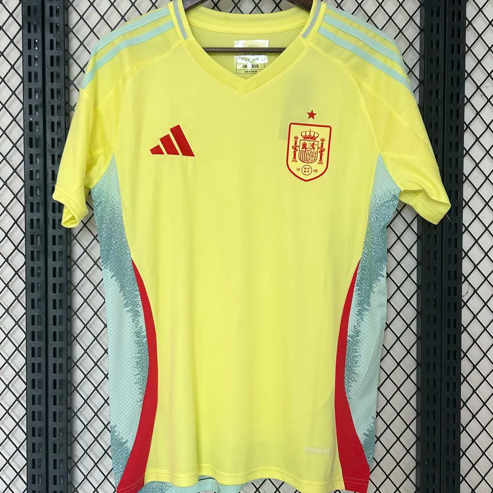 MORATA #7 Spain 1:1 Quality Away Yellow Fans Jersey 2024/25 ★★ Detail 2