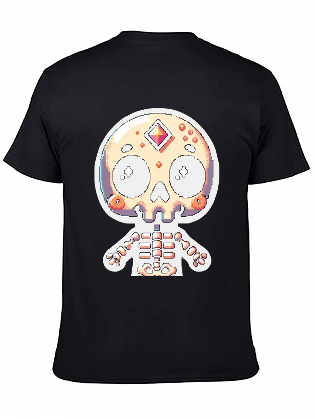 Pixel Skull Skeleton Graphic Tee