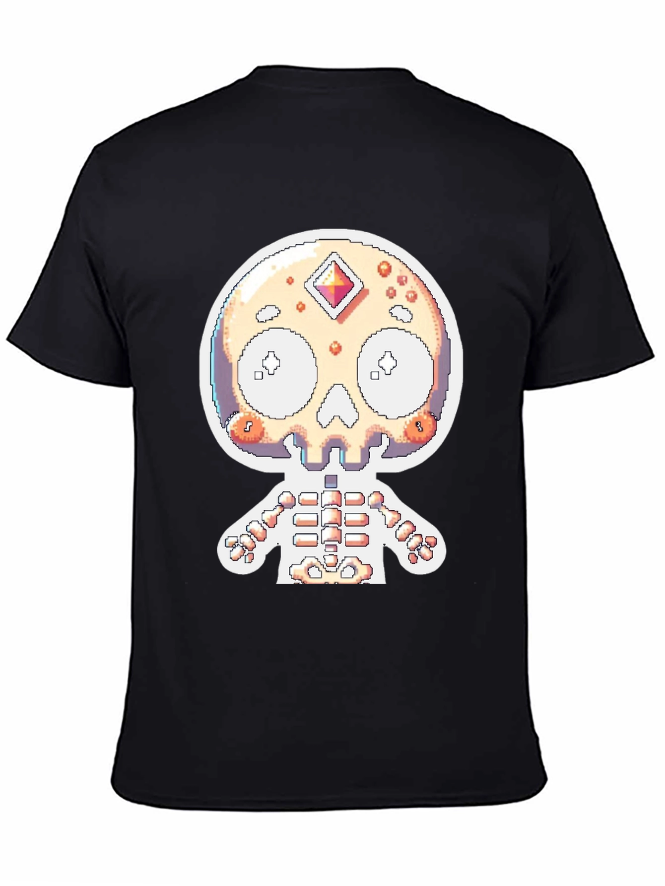Pixel Skull Skeleton Graphic Tee