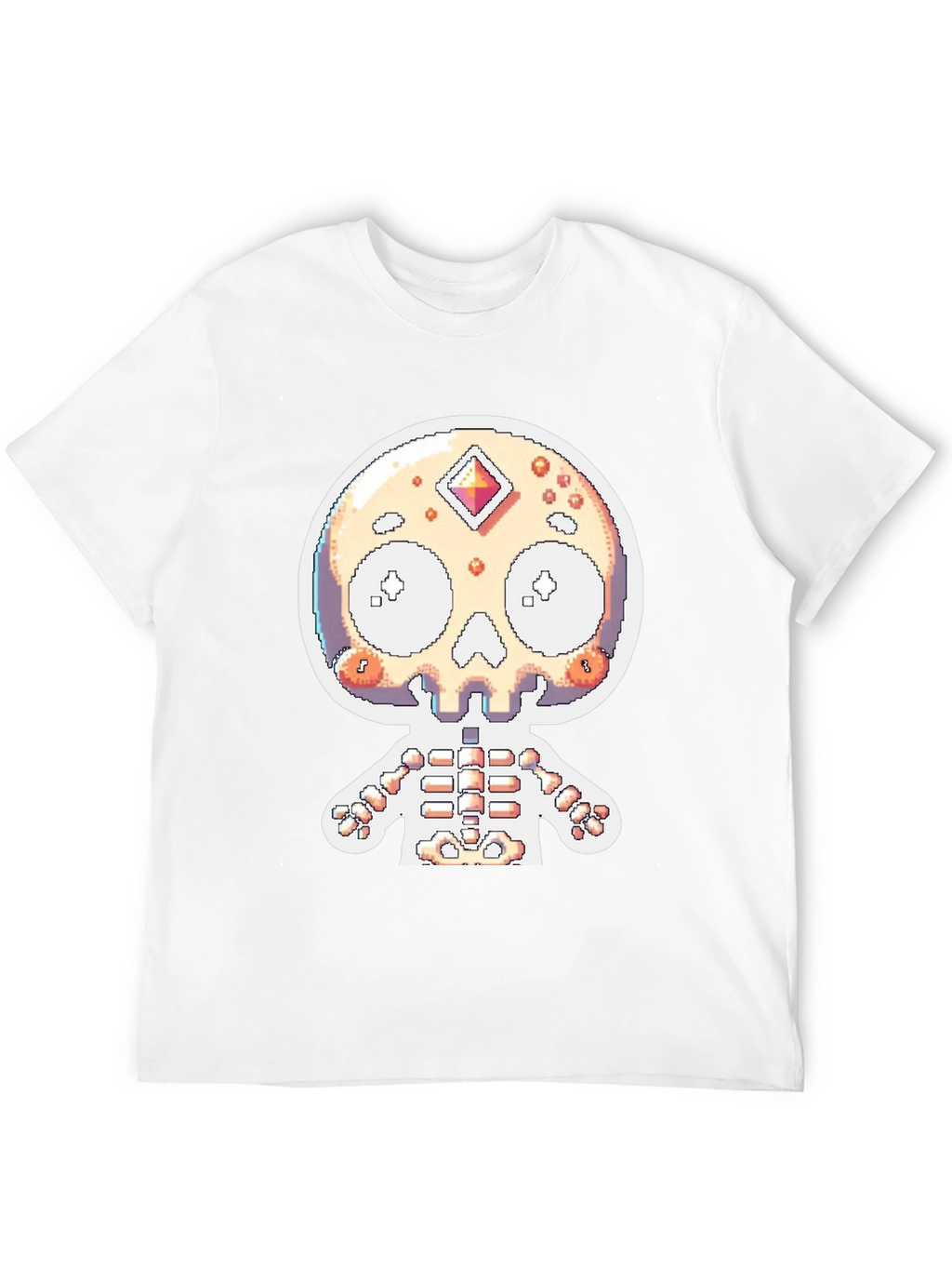 Pixel Skull Skeleton Graphic Tee