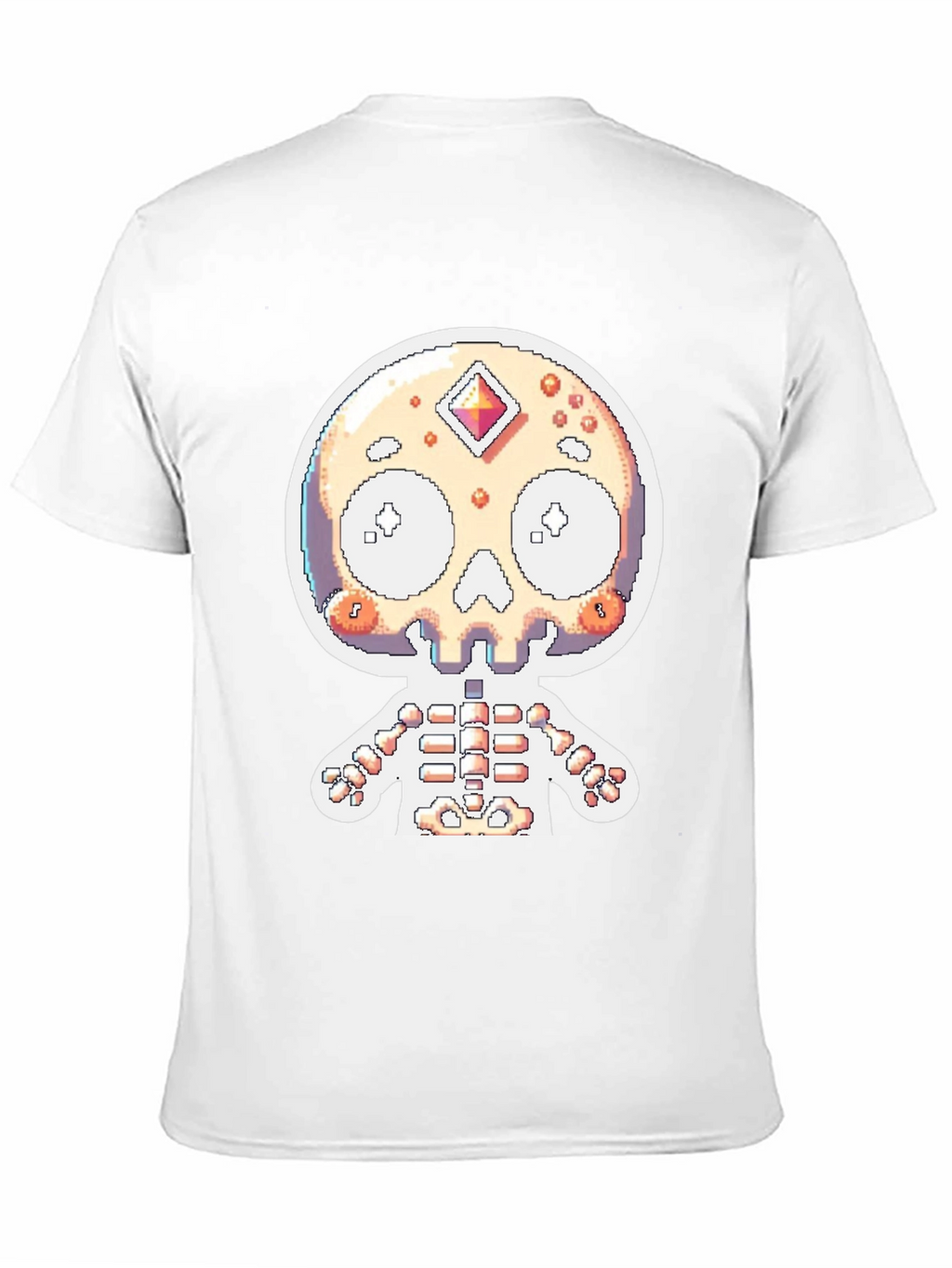 Pixel Skull Skeleton Graphic Tee