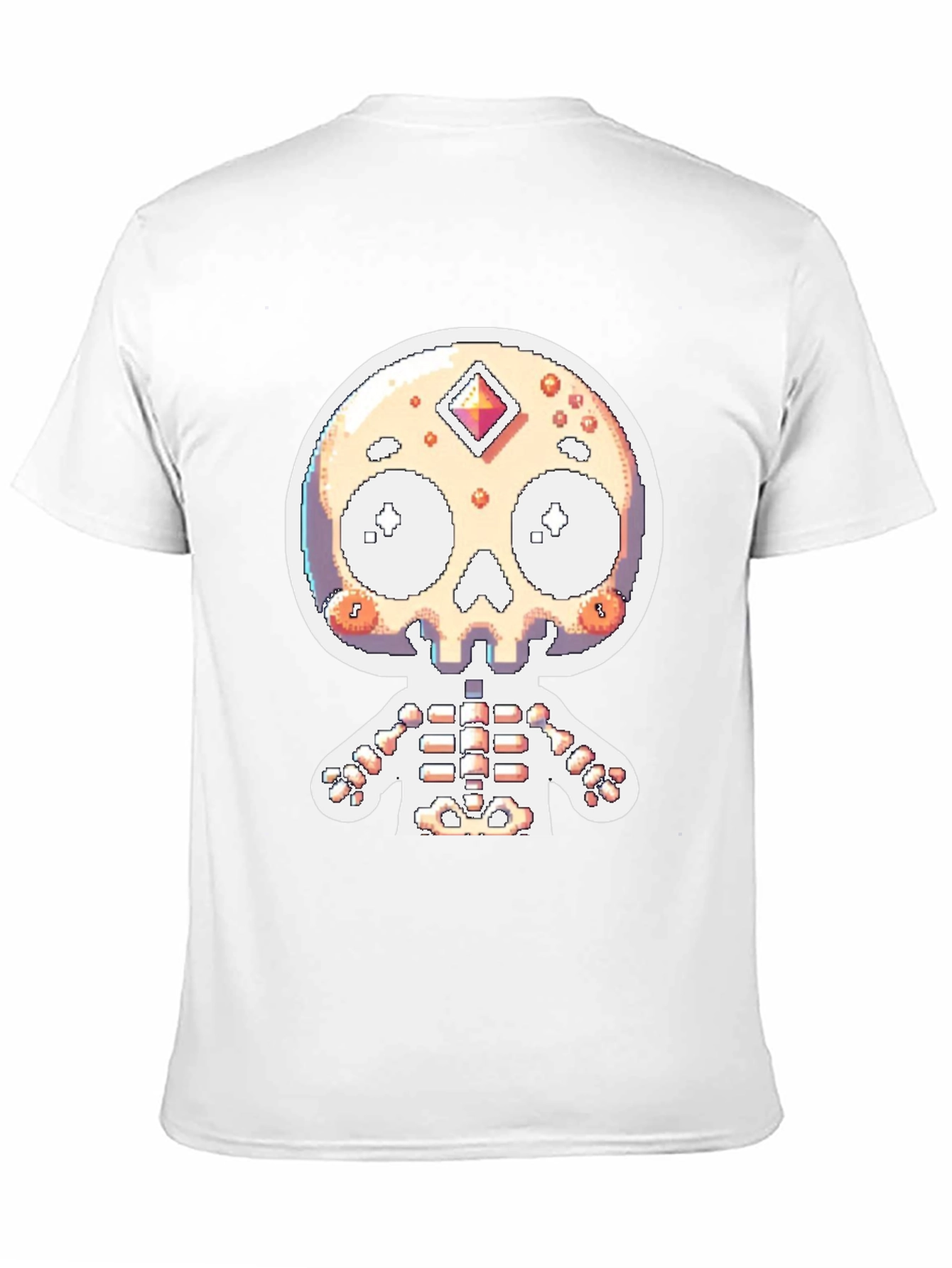Pixel Skull Skeleton Graphic Tee