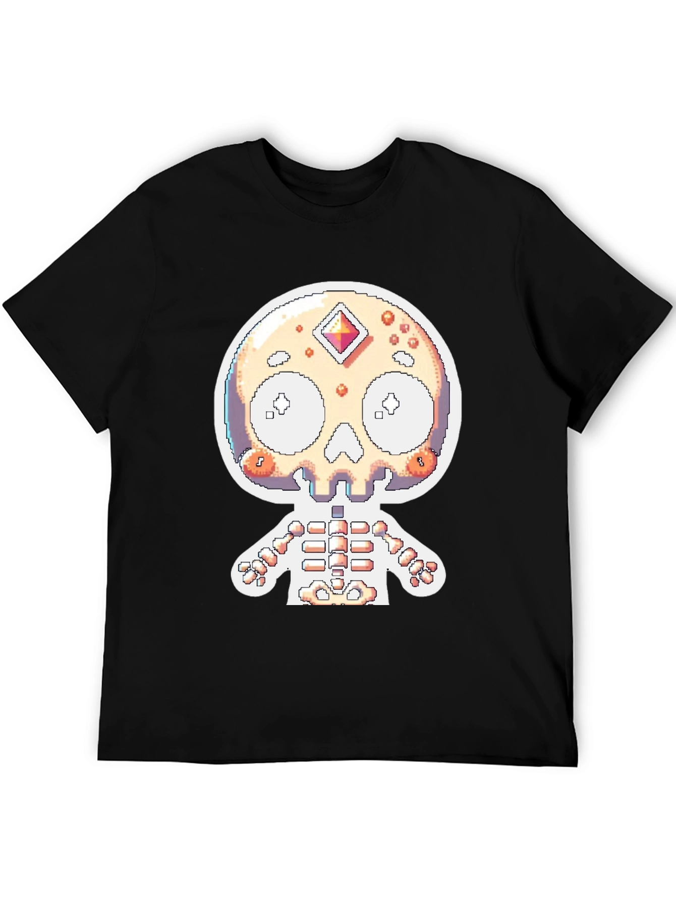 Pixel Skull Skeleton Graphic Tee