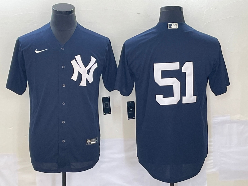 Men's New York Yankees Bernie Williams #51 Navy Replica Player Name Jerseys