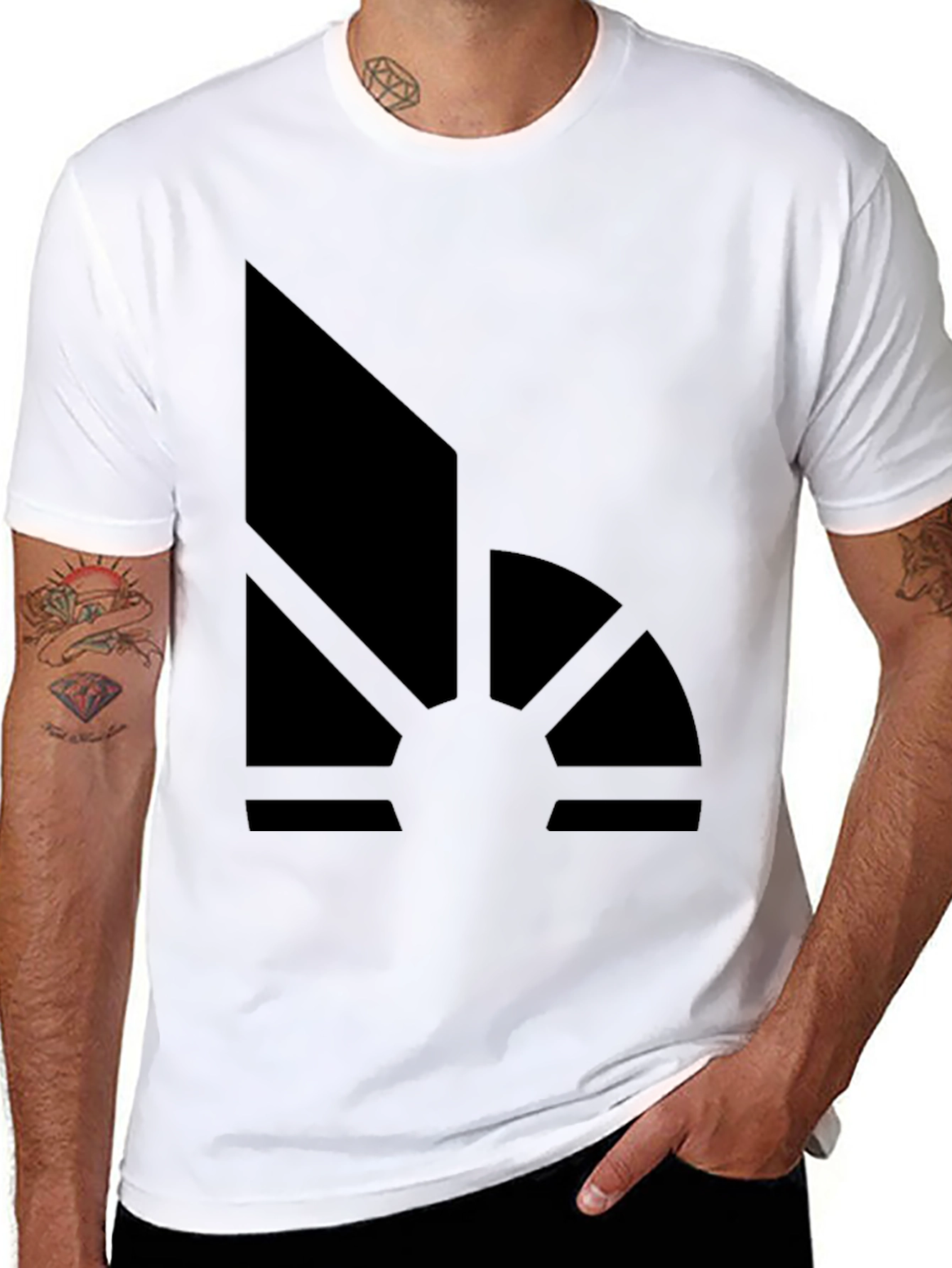 Abstract Sunrise Graphic Tee - Modern Black T-Shirt